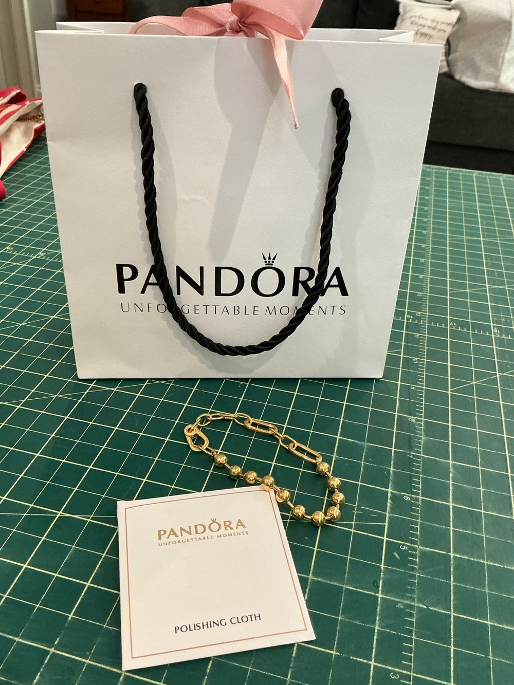 Pandora Gold Link and Bead Chain Bracelet - Gold